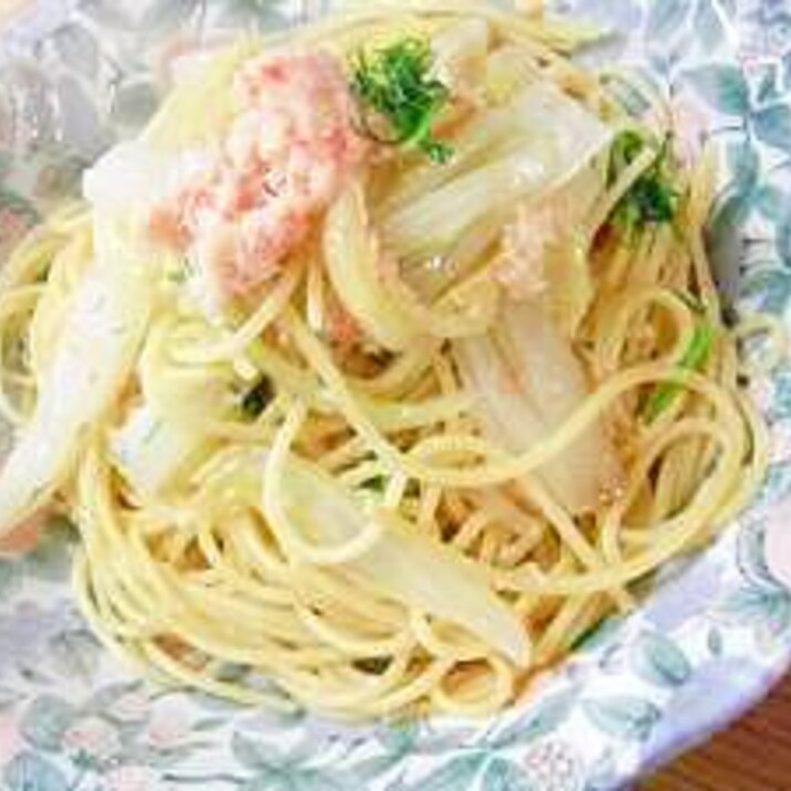 蟹と白菜のスパゲティ